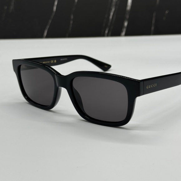 NEW GG1583S 001 GUCCI BLACK GREY SQUARE MEN GUCCI SUNGLASSES - Picture 6 of 11